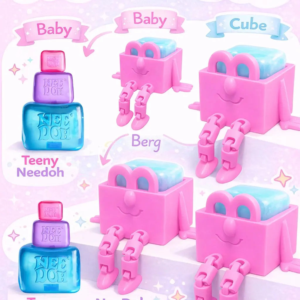 2-Pack Needoh Accessory Accessories for Nee Doh Squishies! Perfect Fit for Nice Ice Baby, Nice Cube and Nice Berg. Comes in 3 Sizes! Each Size Will Have a 2 Pack!