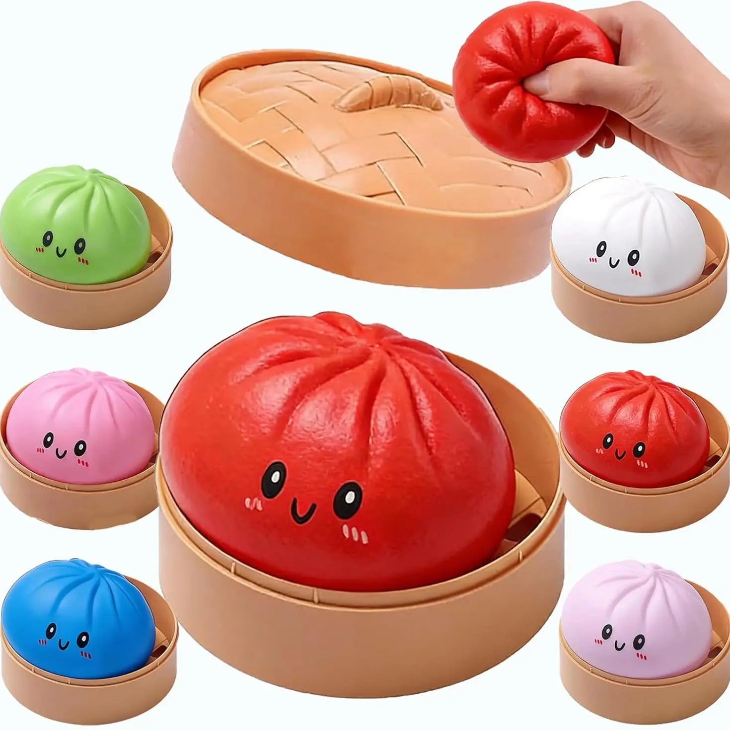 2026 New Stress Relief Glitter Squishy Dumpling Toy | Cute & Fun Squeeze Toy for All Ages | Sensory Autism Gift, Adorable Gyoza Shape，Size3.15*1.97In.