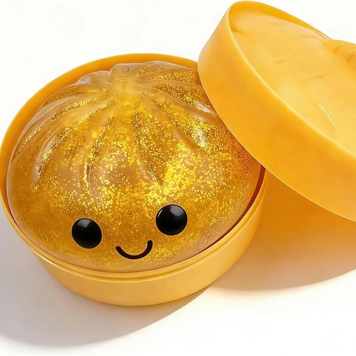 2026 New Stress Relief Glitter Squishy Dumpling Toy | Cute & Fun Squeeze Toy for All Ages | Sensory Autism Gift, Adorable Gyoza Shape，Size3.15*1.97In.
