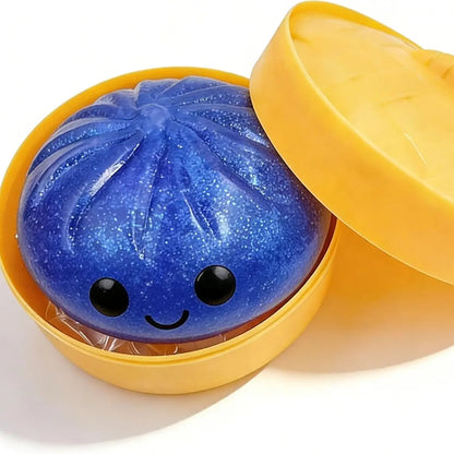 2026 New Stress Relief Glitter Squishy Dumpling Toy | Cute & Fun Squeeze Toy for All Ages | Sensory Autism Gift, Adorable Gyoza Shape，Size3.15*1.97In.