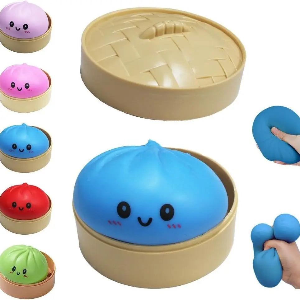 2026 New Stress Relief Glitter Squishy Dumpling Toy | Cute & Fun Squeeze Toy for All Ages | Sensory Autism Gift, Adorable Gyoza Shape，Size3.15*1.97In.
