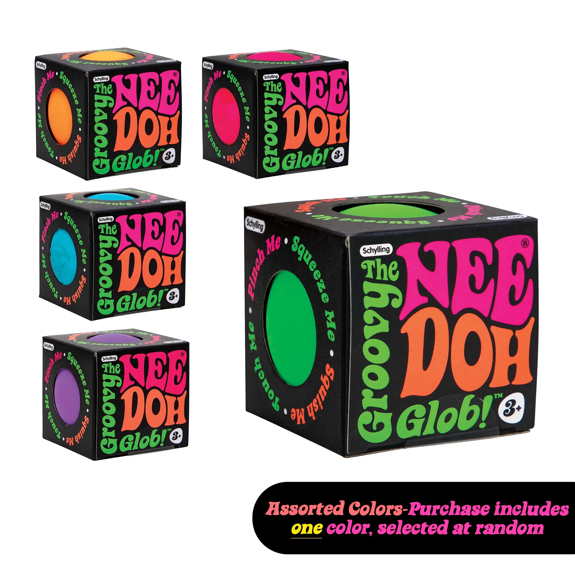 Needoh the Groovy Glob - the Original Needoh - Filled with a Satisfying Soft Dough Filling - One Random Color