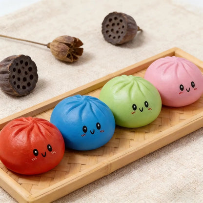 2026 New Stress Relief Glitter Squishy Dumpling Toy | Cute & Fun Squeeze Toy for All Ages | Sensory Autism Gift, Adorable Gyoza Shape，Size3.15*1.97In.