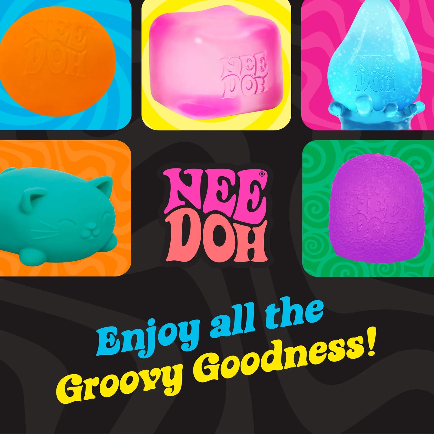Needoh the Groovy Glob - the Original Needoh - Filled with a Satisfying Soft Dough Filling - One Random Color