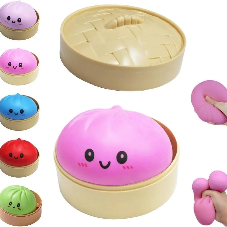 2026 New Stress Relief Glitter Squishy Dumpling Toy | Cute & Fun Squeeze Toy for All Ages | Sensory Autism Gift, Adorable Gyoza Shape，Size3.15*1.97In.