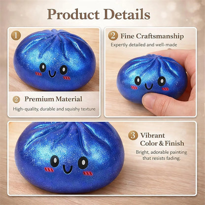 Glitter Dumpling, Glitter Dumpling Squishy with Box, Dumplings Sensory Squeeze Toy for Stress Relief, Stress Relief Fidget, Stress Ball