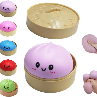 2026 New Stress Relief Glitter Squishy Dumpling Toy | Cute & Fun Squeeze Toy for All Ages | Sensory Autism Gift, Adorable Gyoza Shape，Size3.15*1.97In.