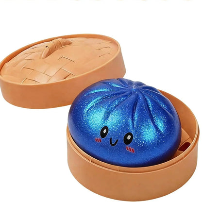 Glitter Dumpling, Glitter Dumpling Squishy with Box, Dumplings Sensory Squeeze Toy for Stress Relief, Stress Relief Fidget, Stress Ball