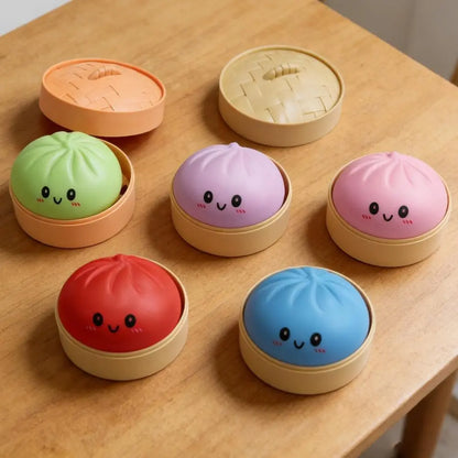 2026 New Stress Relief Glitter Squishy Dumpling Toy | Cute & Fun Squeeze Toy for All Ages | Sensory Autism Gift, Adorable Gyoza Shape，Size3.15*1.97In.