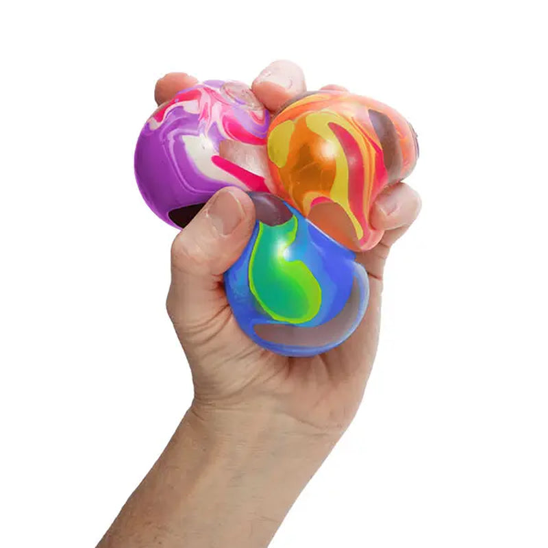 Needoh Marbleez - the Squishy Marble with a Jelly Twist - Glass like Swirled Globe - One Random Color - Ages 3+